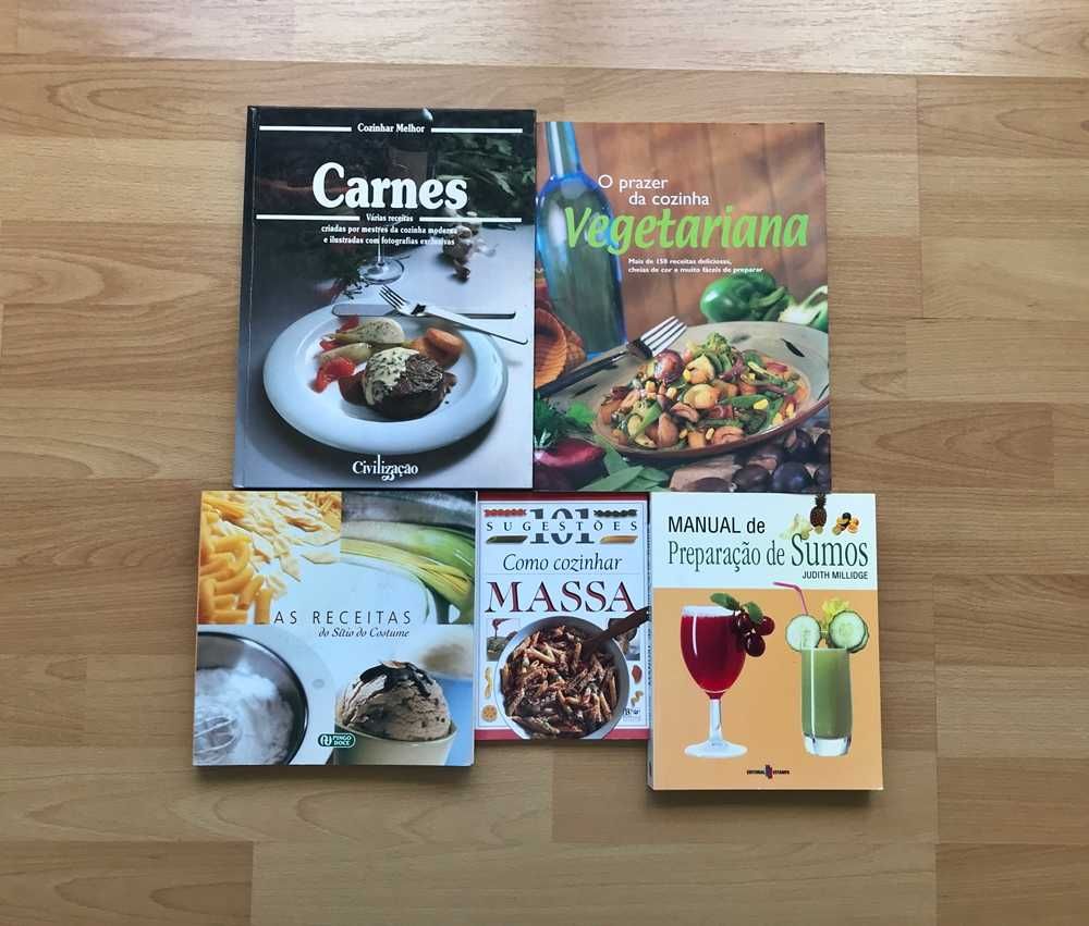 Revistas livros receitas culinárias cozinha vegetariana sumos naturais