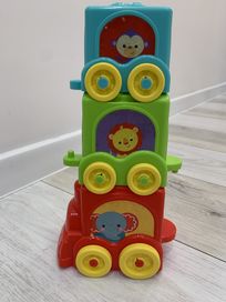 Kubeczki do układania - sprytny pociąg - piramidka Fisher Price