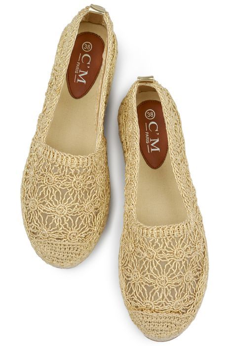 Złote Koronkowe Espadryle Damskie Złote Klasyczne Espadryle