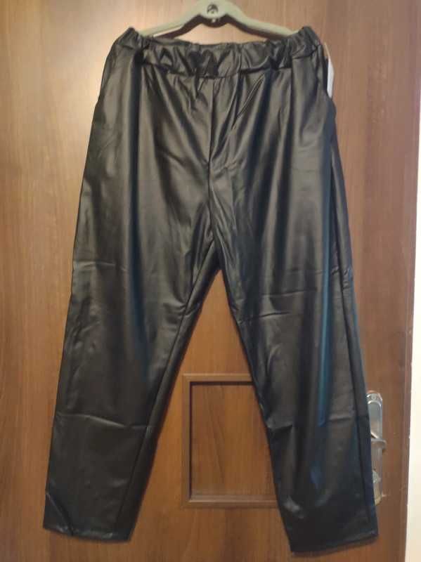 Spodnie Eco Skórka czarne Plus Size nowe z metką 5XL/6XL