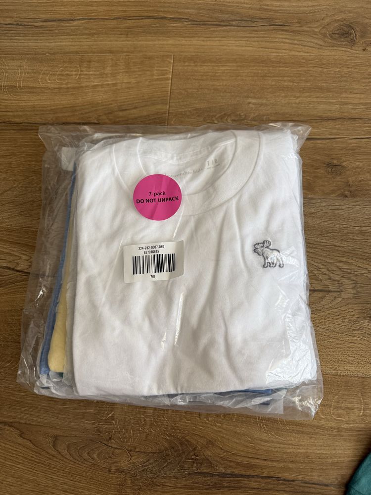 7 pack Pak sztuk T-shirt koszulka dziecieca Abercrombie&Fitch 7-12 lat