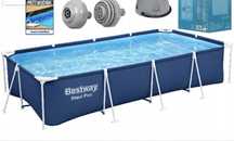 komplet Basen BESTWAY 400x211x8  skimmer  i pompa filtrujaca pokrowiec