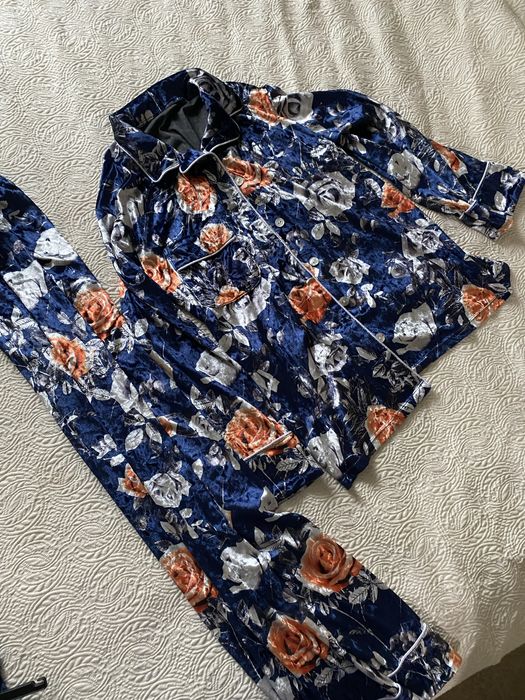 Домашній піжамний велюровий костюм