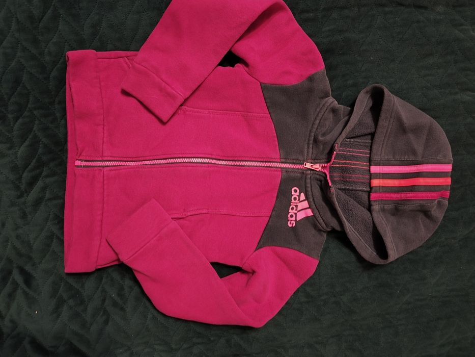 Bluza Adidas rozpinana dziewczęca z kapturem r. 98