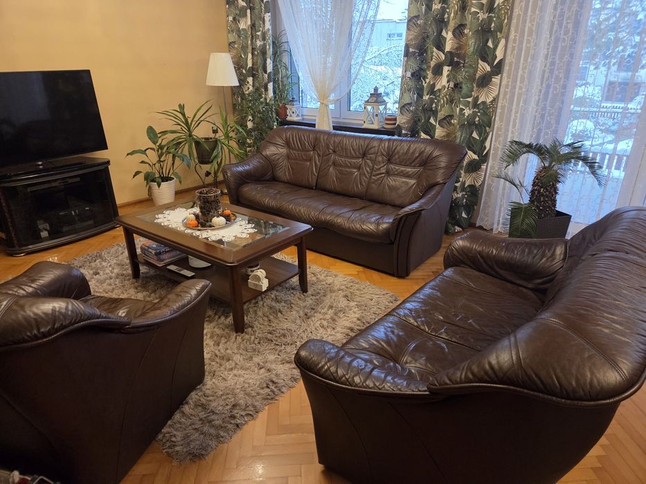 Komplet wypoczynkowy skórzany