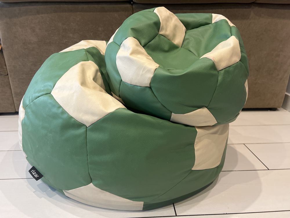 Pufa piłka zielony bialy - 2 szt.