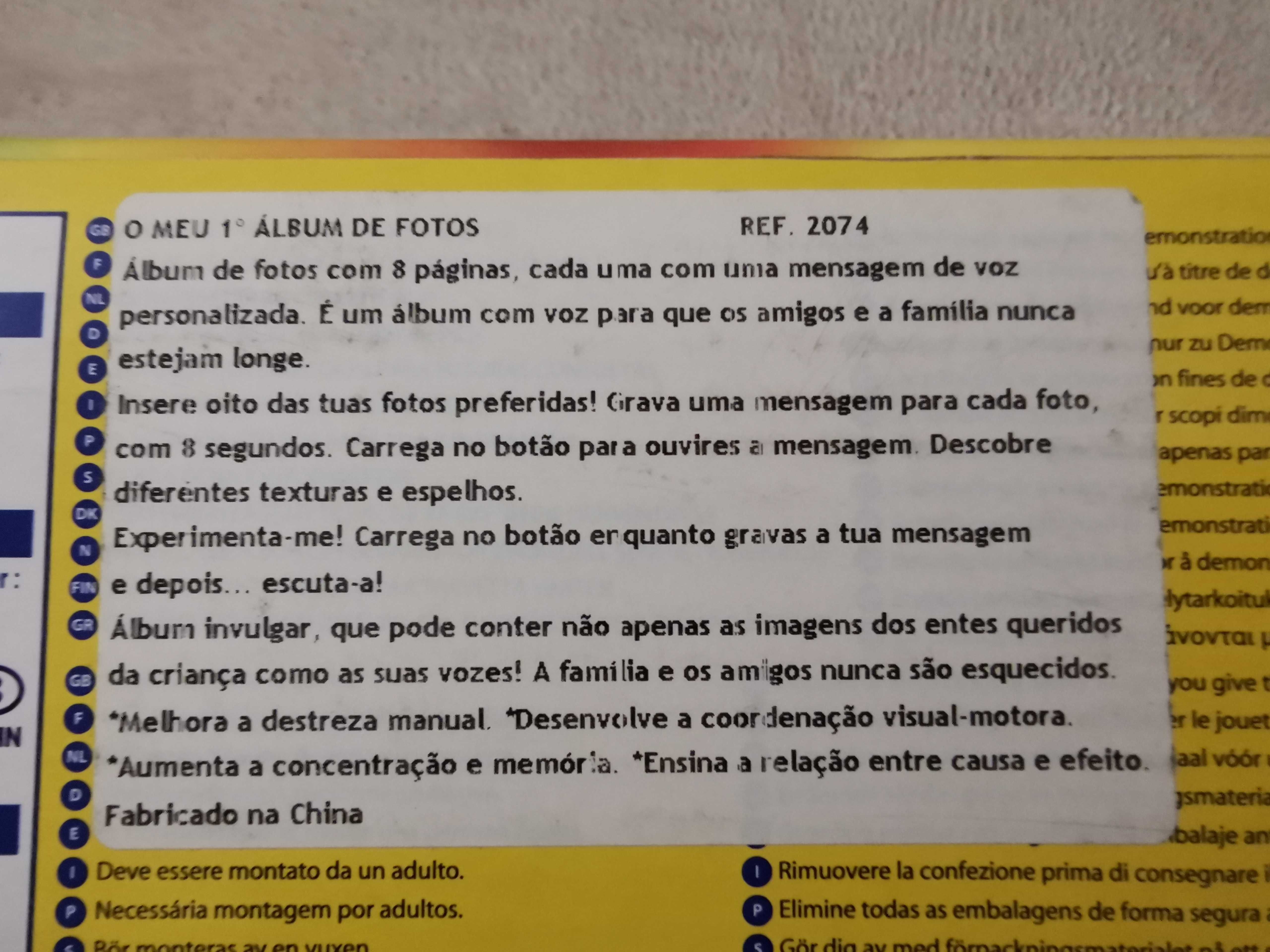 O Meu 1.º Álbum de Fotos, da Tomy - NOVO