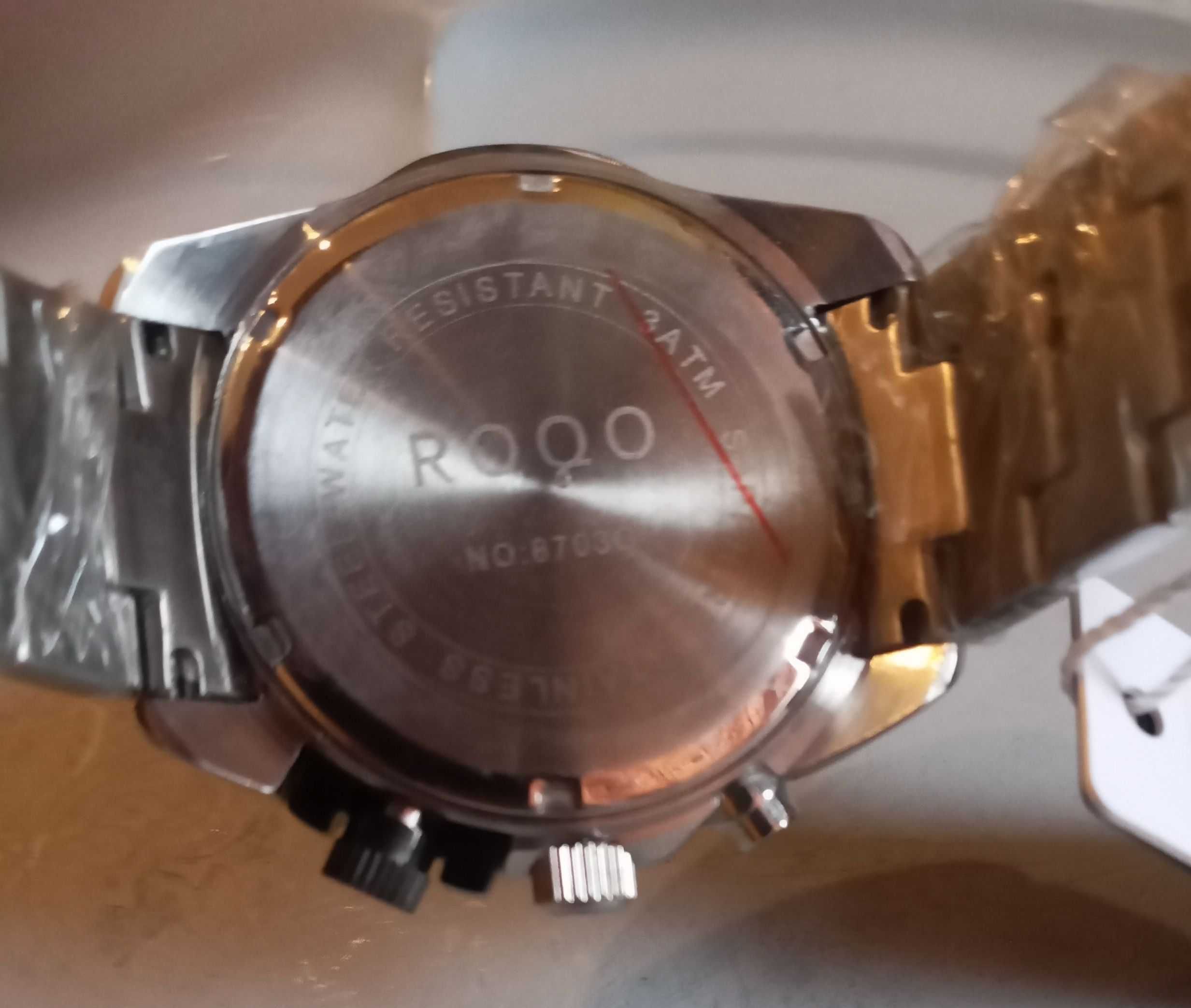 Мужские спортивные часы Roqo Chronograph 8703G, стальные, кварц.