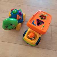 Śpiewajace zabawki 1x fisher price i 1x  dump car sorter