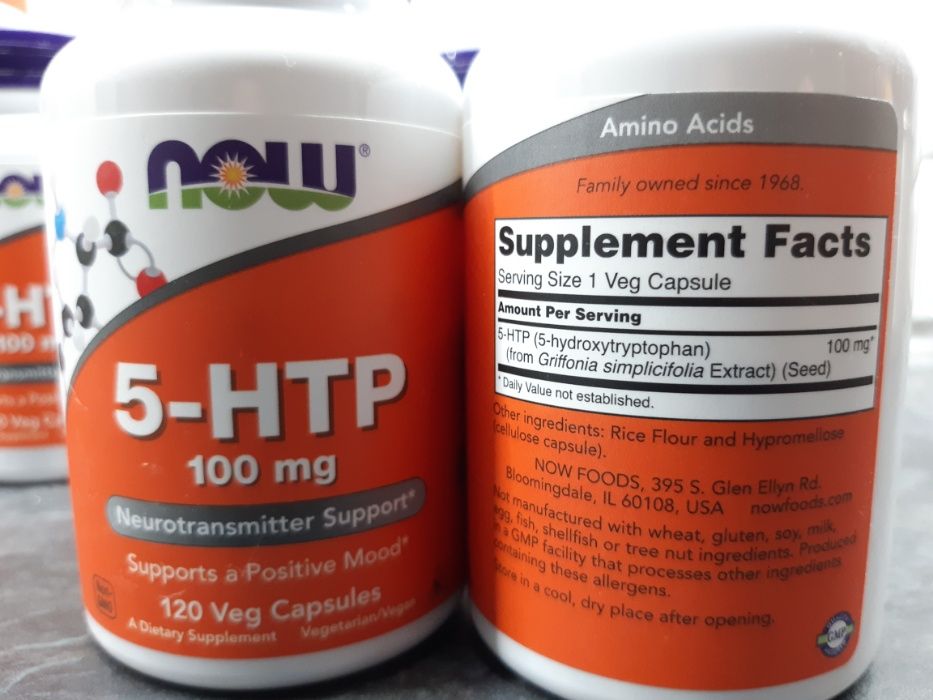 Now Foods, 5-HTP 100 мг (120 капс.), триптофан, гидрокситриптофан