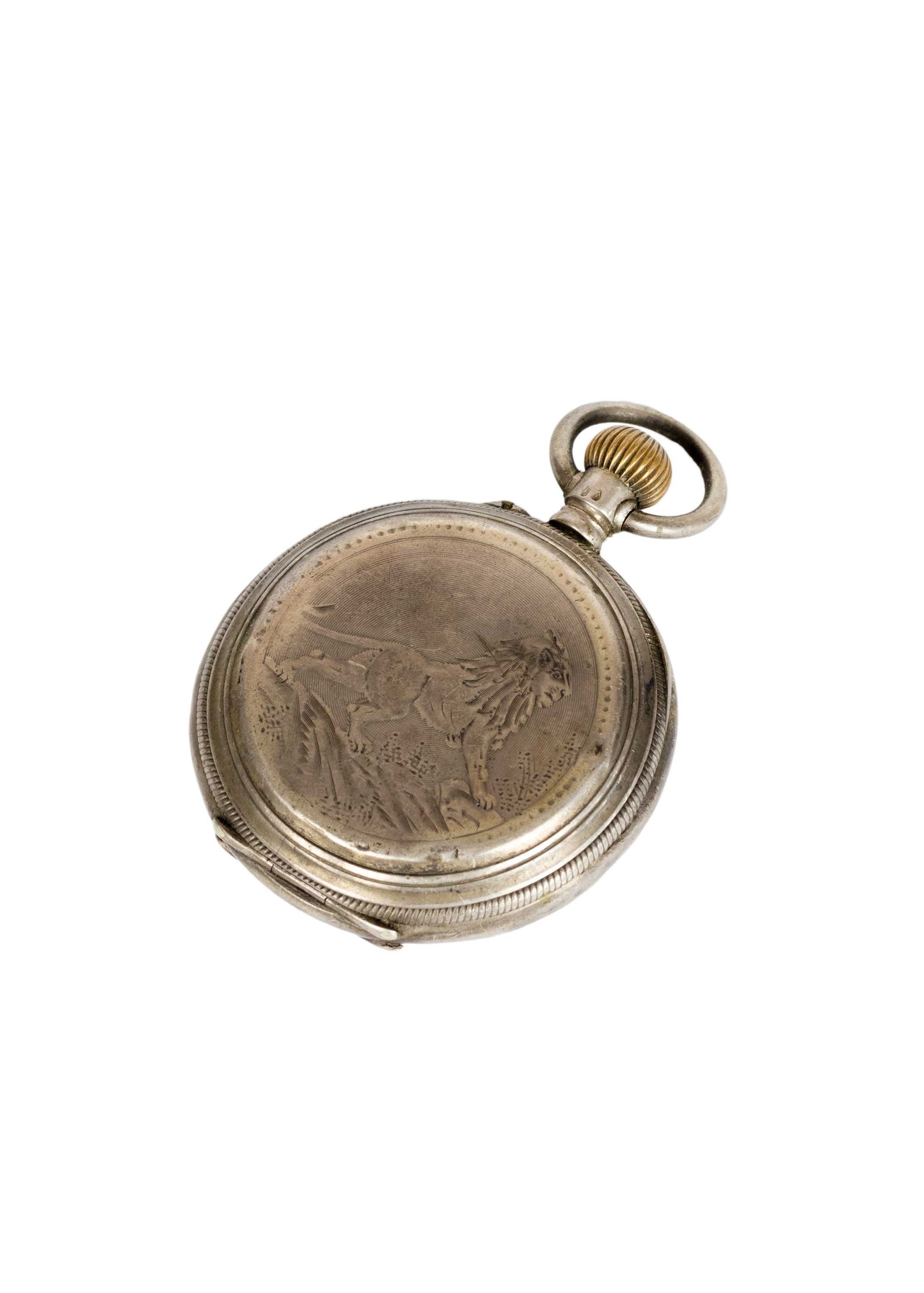 Conjunto 4 relógios de bolso antigos prata