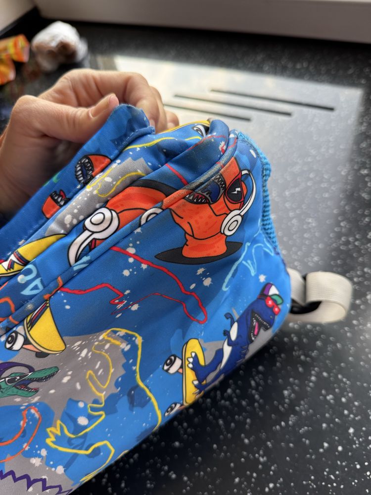 Шкільний рюкзак синій динозаври upixel futuristic kids bag dinosaur