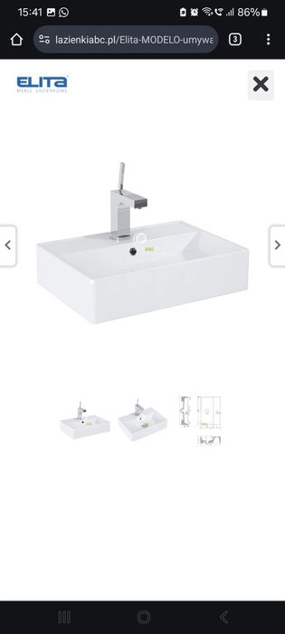 Umywalka nablatowa Modelo 50