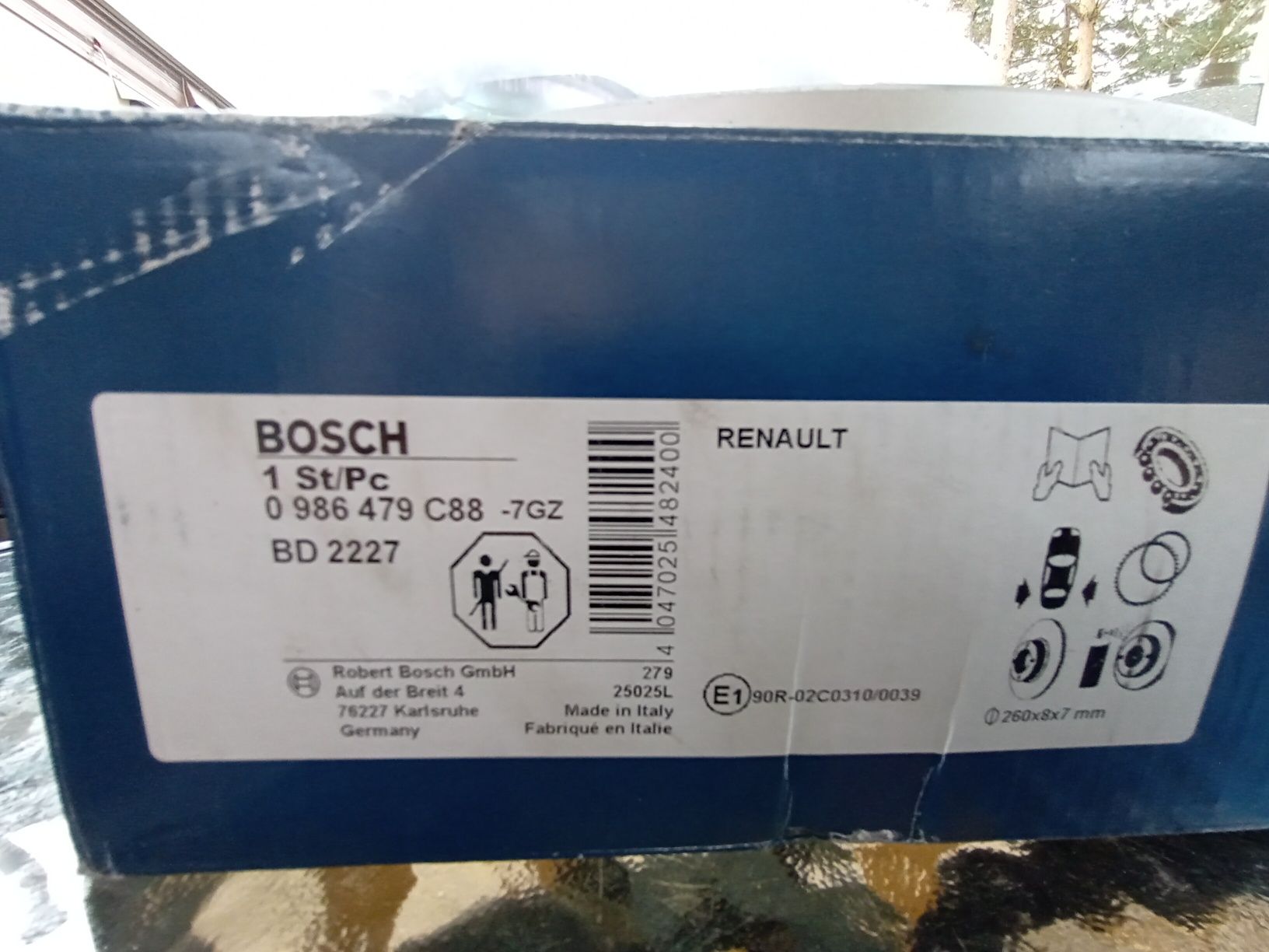 Tarcza hamulcowa tylna - 1szt. Bosch do Renault. Wyprzedaż