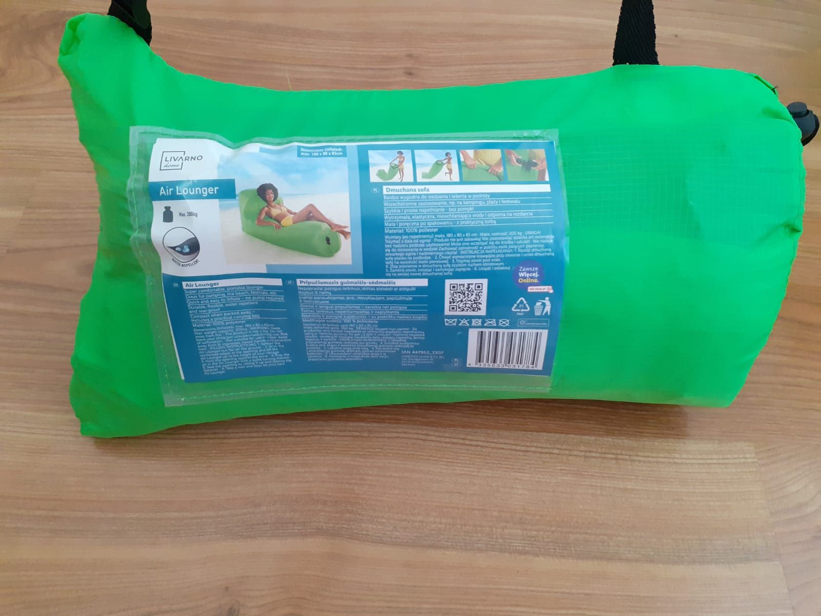 Sofa dmuchana, lazy bag zielona, sofa nadmuchiwana...