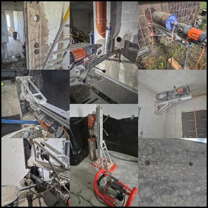 Przewierty w Betonie Cegle Kamieniu Asfalcie do 500mm.