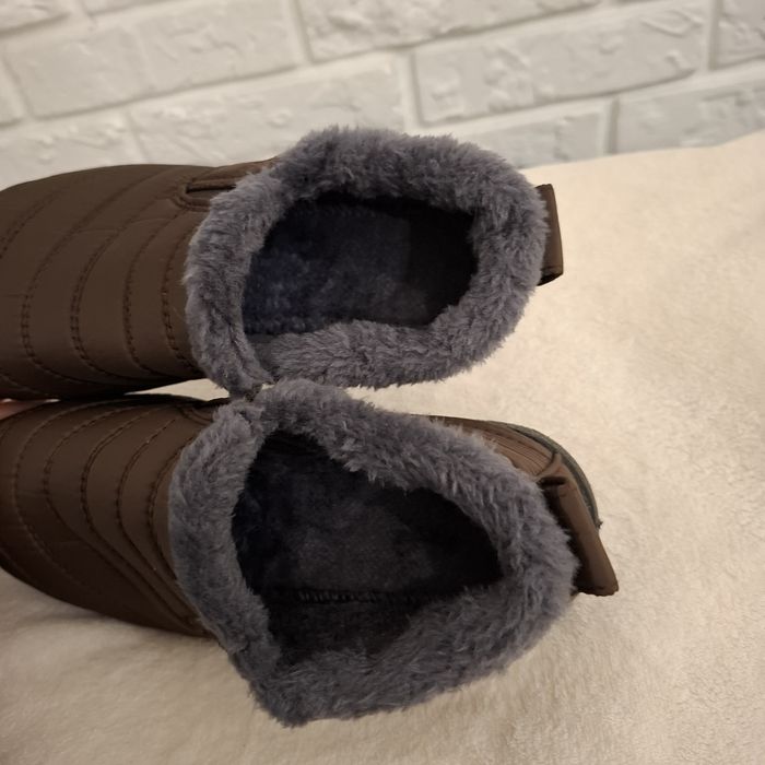 Brązowe buty damskie sniegowce botki