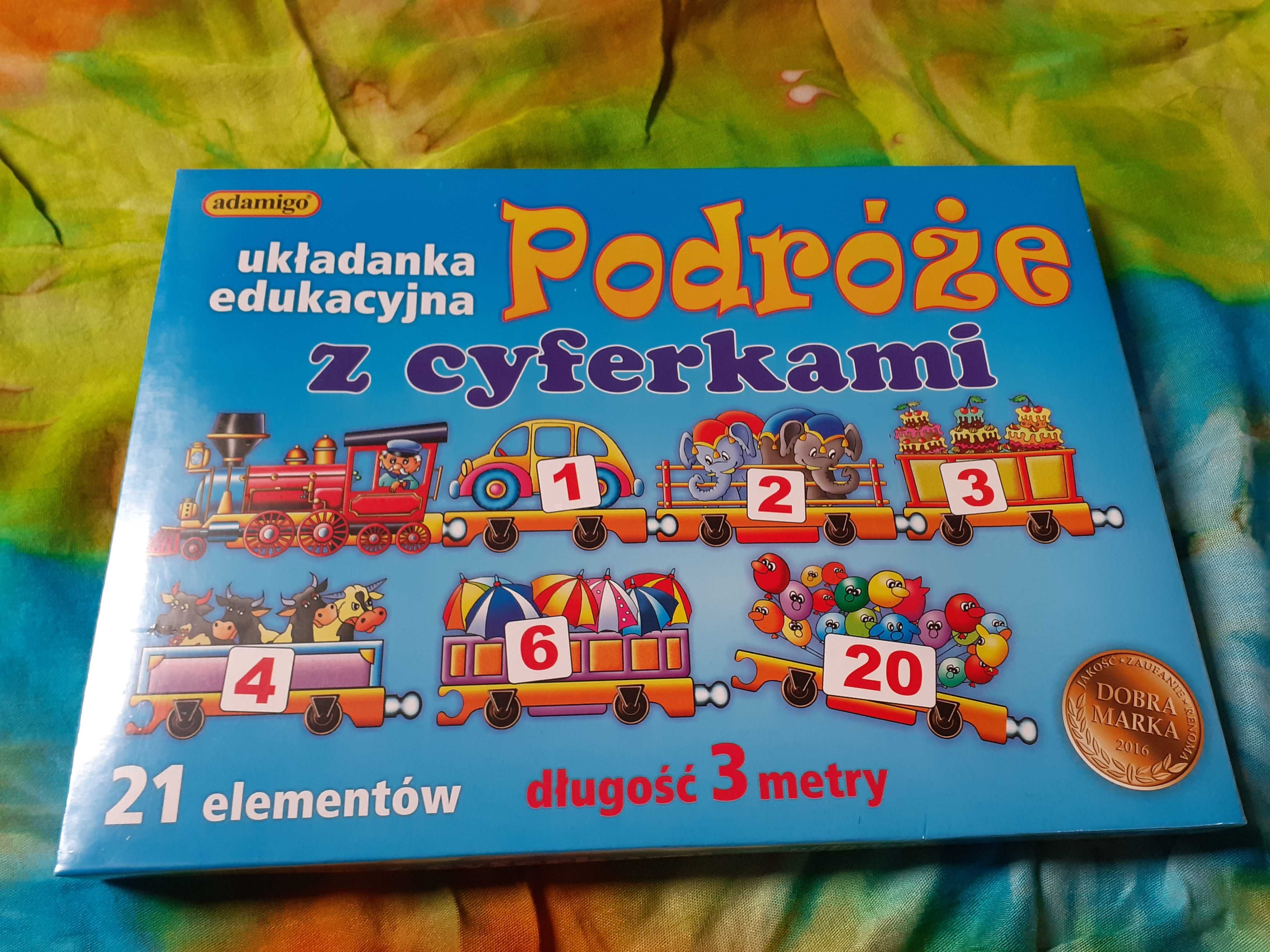 Nowa gra/ukladanka ciuchcia 3+ bardzo długa 3M Podróże edukacyjna