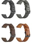 Ремінець шкіряний для годинника 22 мм Black/Gray/Brown/Light brown