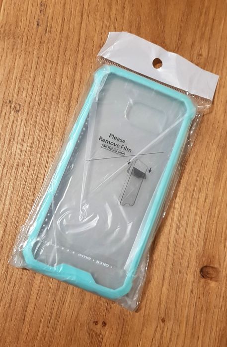 NOWE etui Samsung Galaxy S7, silikonow przezroczysty + mięta / turkus