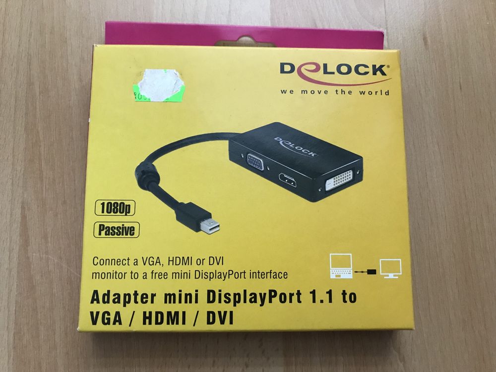 Adapter mini DisplayPort 1.1 do VGA/ HDMI/DVI