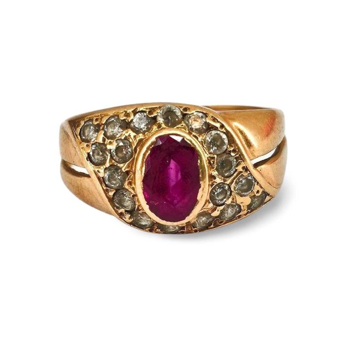 ZŁOTY PIERŚCIONEK z rubinowym oczkiem  3,05G 585