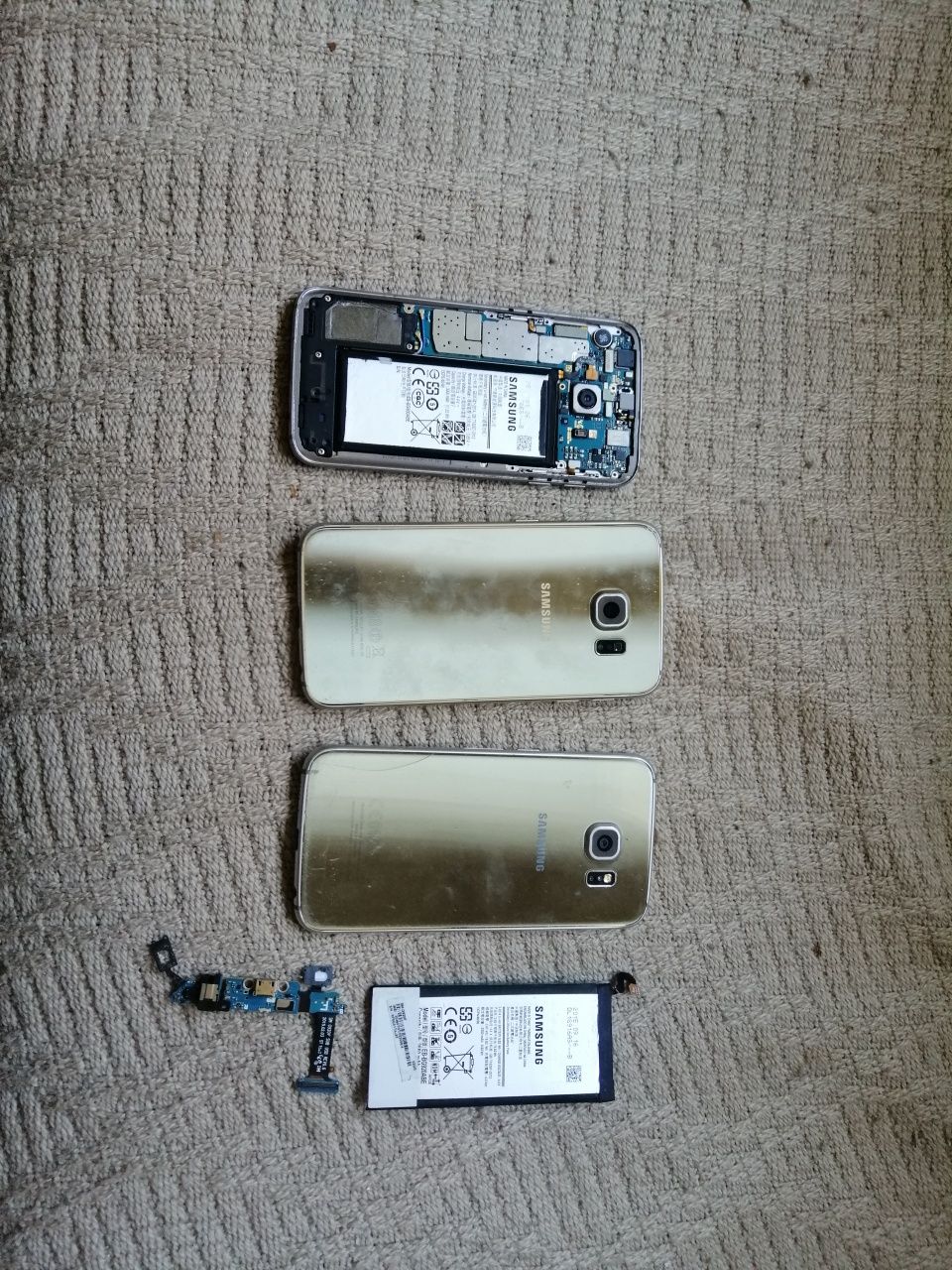 Samsung S6 SM-G920F - części taśma mikrofon ładowania, obudowa, bater