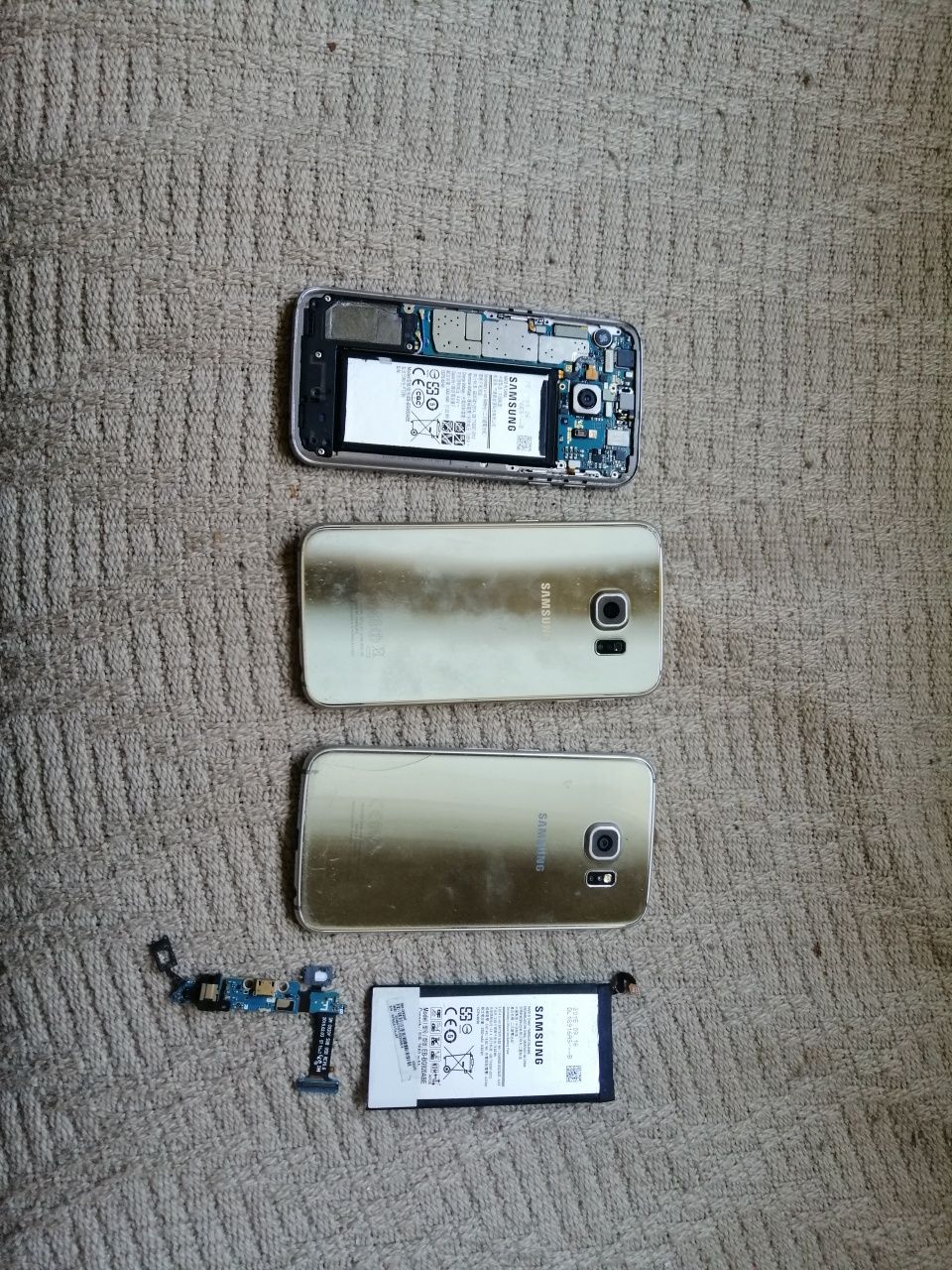 Samsung S6 SM-G920F - części taśma mikrofon ładowania, obudowa, bater