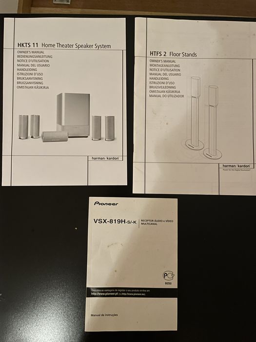 Sistema de som Harman Kardon HKTS11 + Amplificador pioneer vsx-819h-k