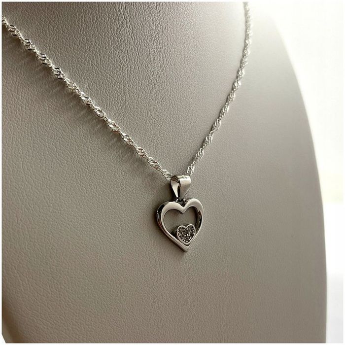 Srebrny Łańcuszek Serce Srebro 925+róża Wieczna Led Na Urodziny Dla Ko