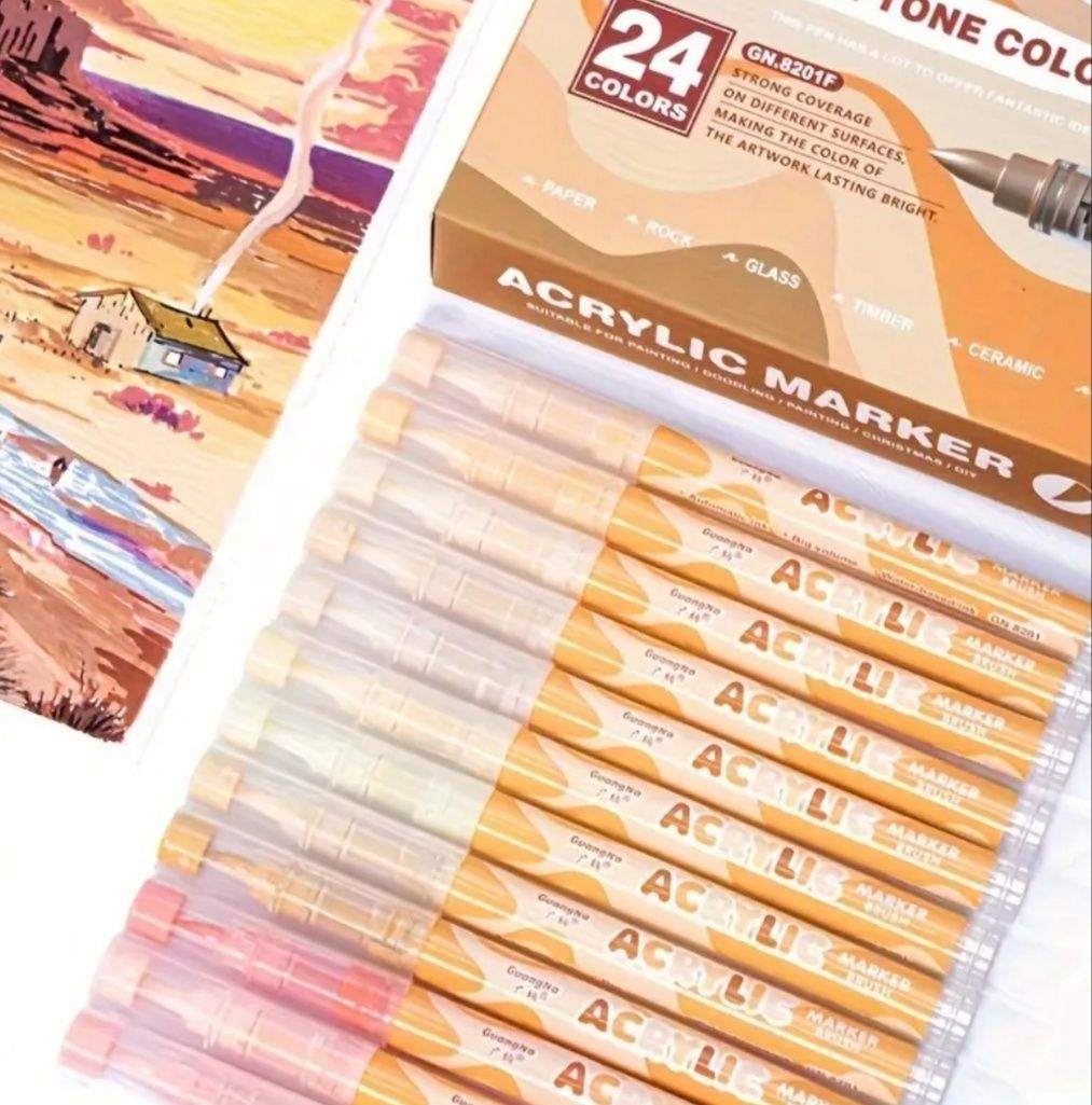Акрилові маркери GuangNa Skin Colour 24 шт