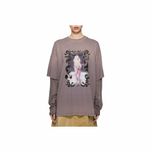 Лонгслів Acne Studios Poodle Layered Print T-Shirt Dark Mauve