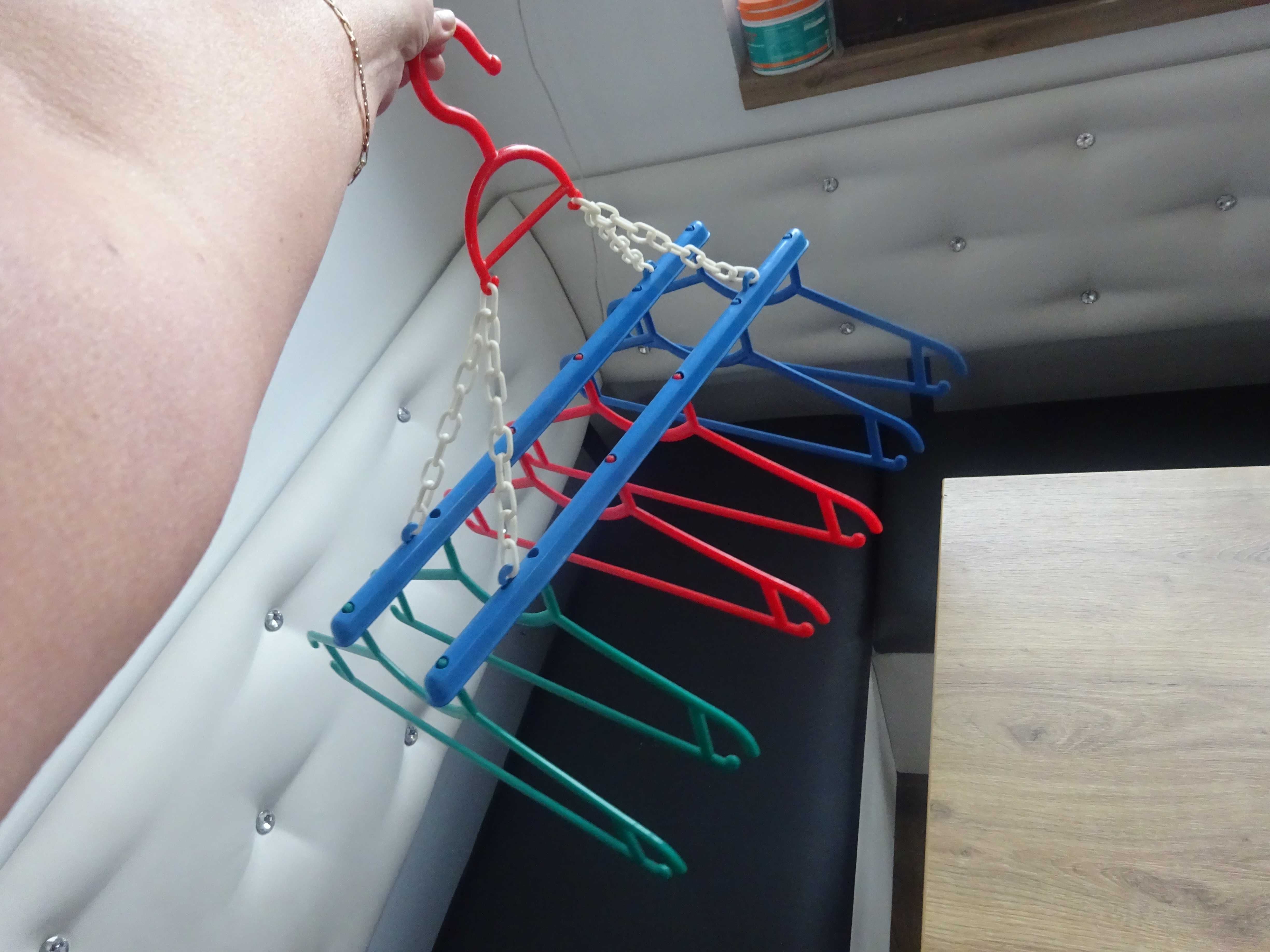 domowy gadżet składany plastikowy wieszak zestaw komplet 6 wieszaków
