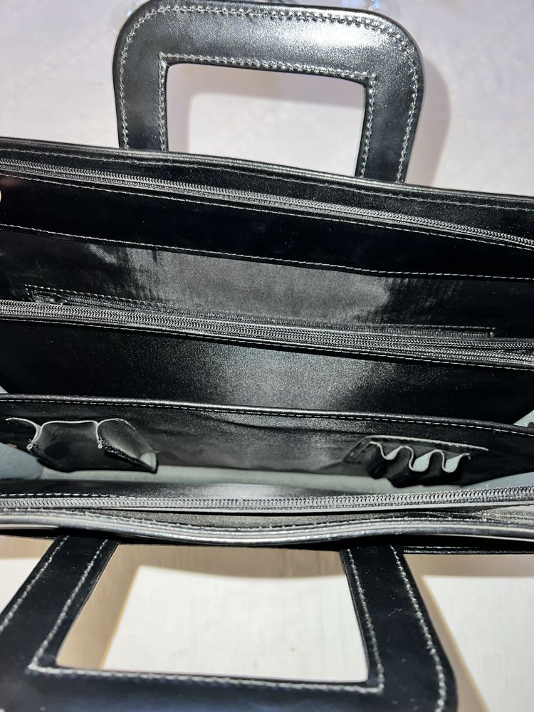 Aktówka męska na dokumenty czarna teczka nowa na laptopa eko skóra