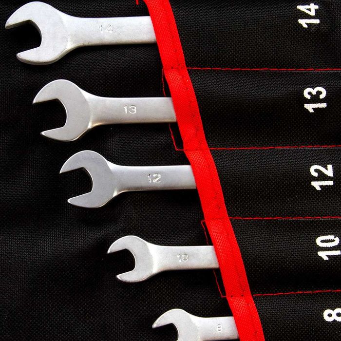 Klucze płasko-oczkowe 12 elementów 6-32mm satyna płachta zestaw kluczy