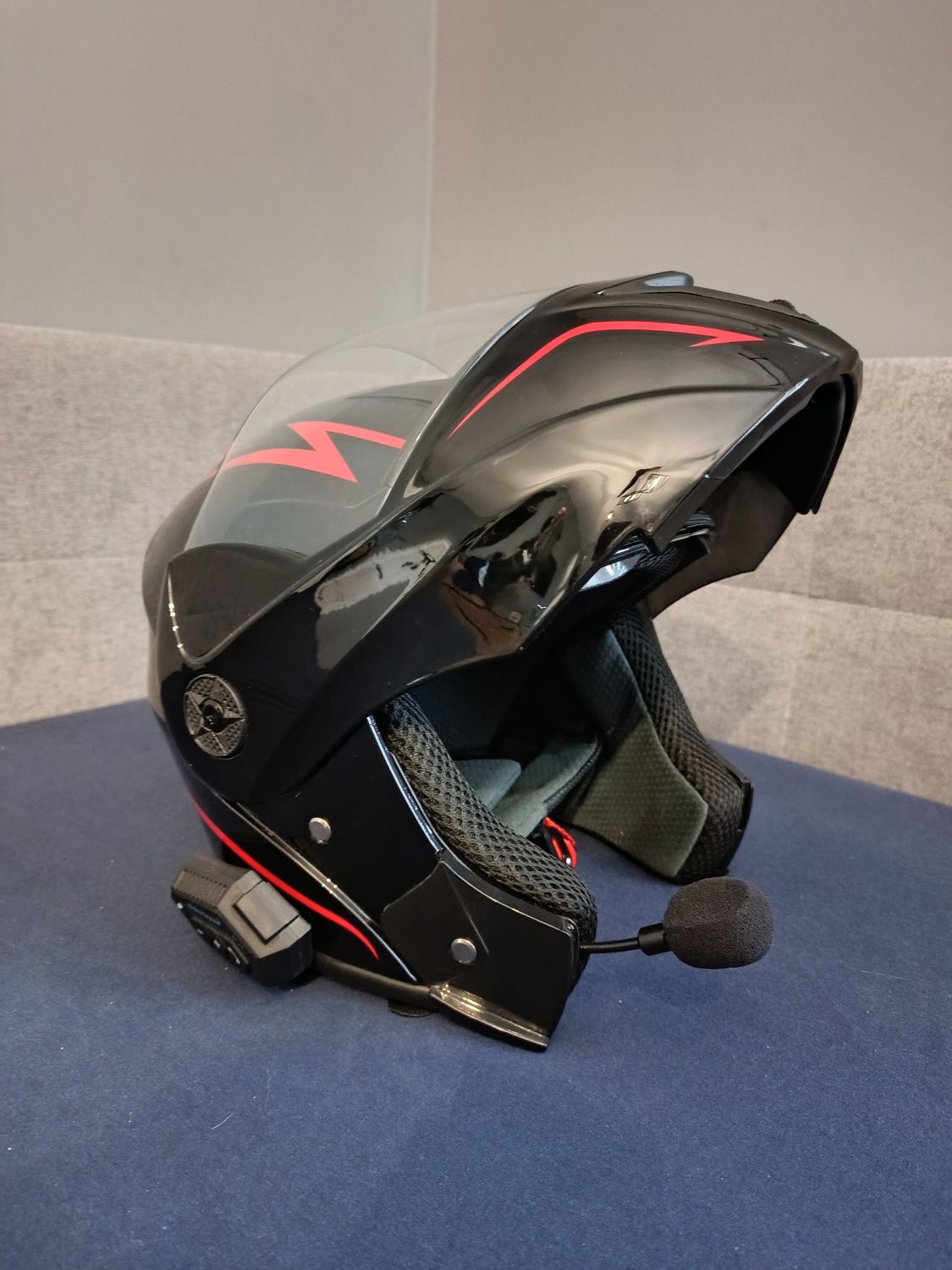 Kask Modułowy Motocyklowy M Bluetooth Z Mikrofonem Intercom