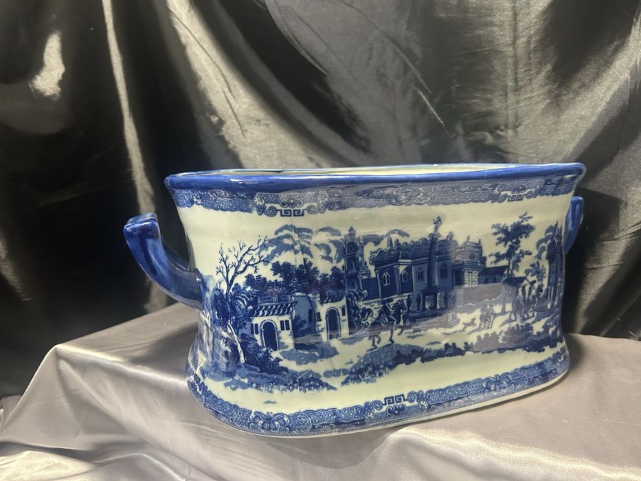 Victoria Ware duży pojemnik cachepot  Angielski ironstone blue & white