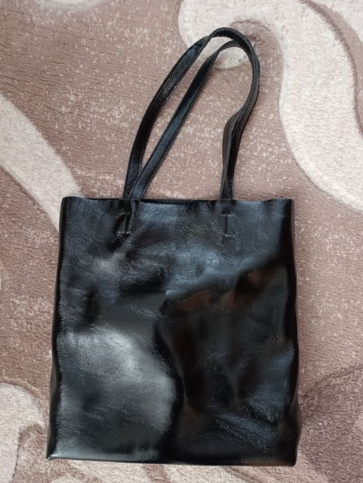 Сумка з натуральної лакованої шкіри