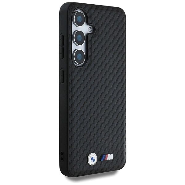 Etui BMW Leather Carbon MagSafe na Samsung Galaxy S25+ - czarne