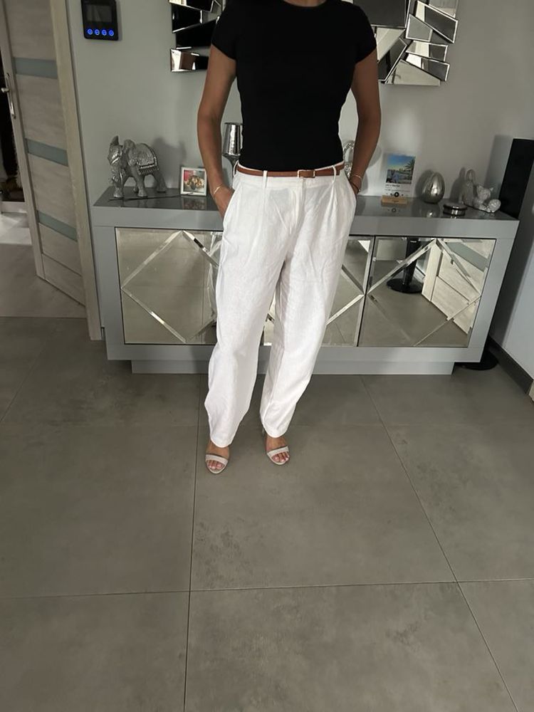 Spodnie lniane zara