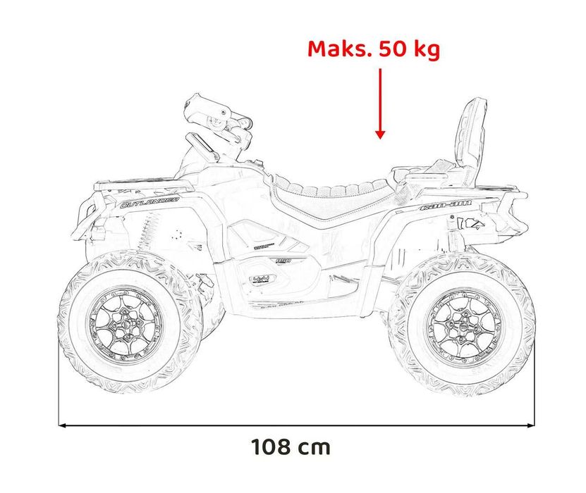 Duży Quad Can Am Outlander ATV 4x200W 24V7Ah Szary Maverick DK-CA005