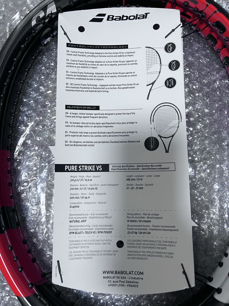 Ракетка для великого тенісу  babolat pure strike VS
