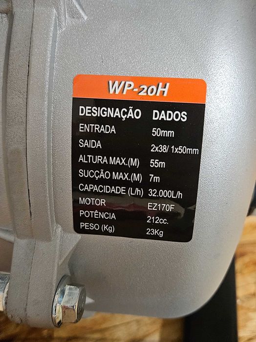 Motobomba Alta Pressão - Motor 7cv - 55Mts Impulsão- Combate Incêndio
