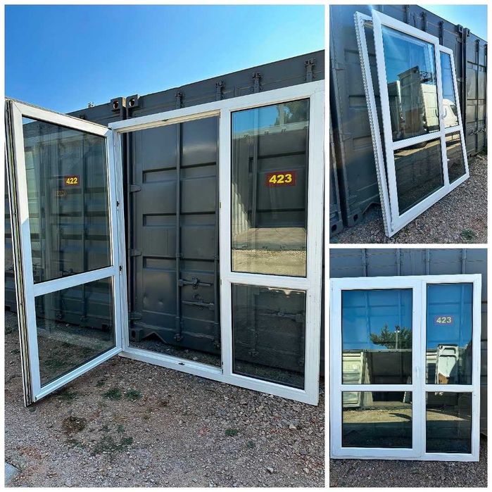 Okna używane PCV Duży SKŁAD OKIEN Dowóz, balkonowe, tarasowe