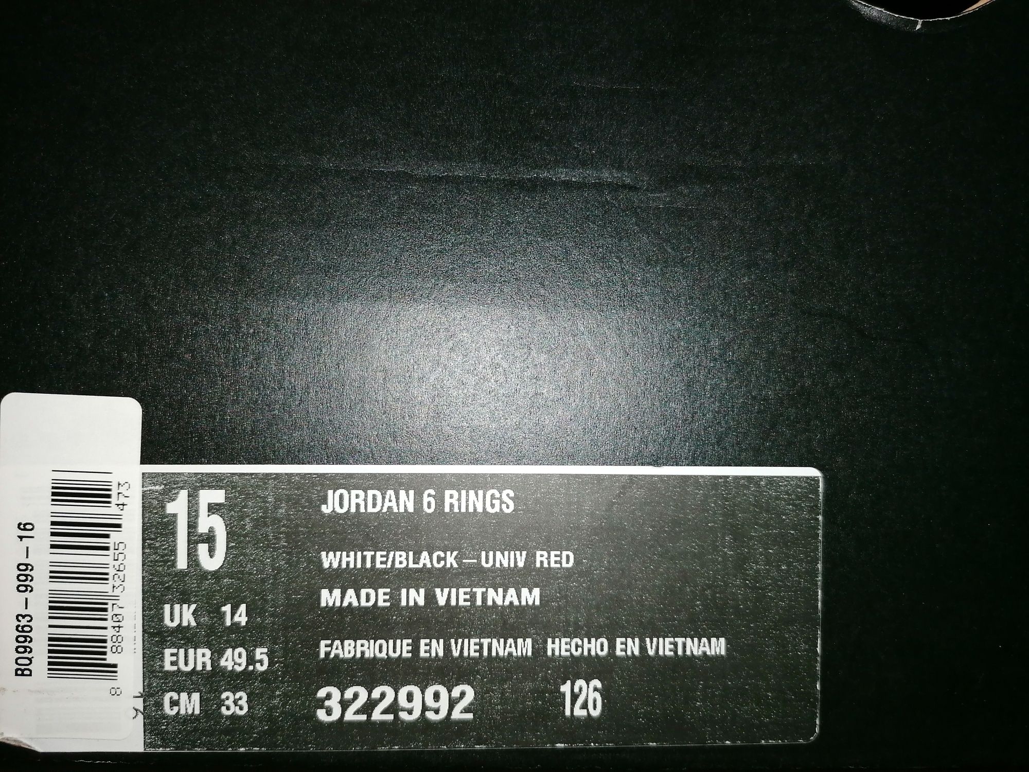 Nowe Jordan 6 Rings 49,5