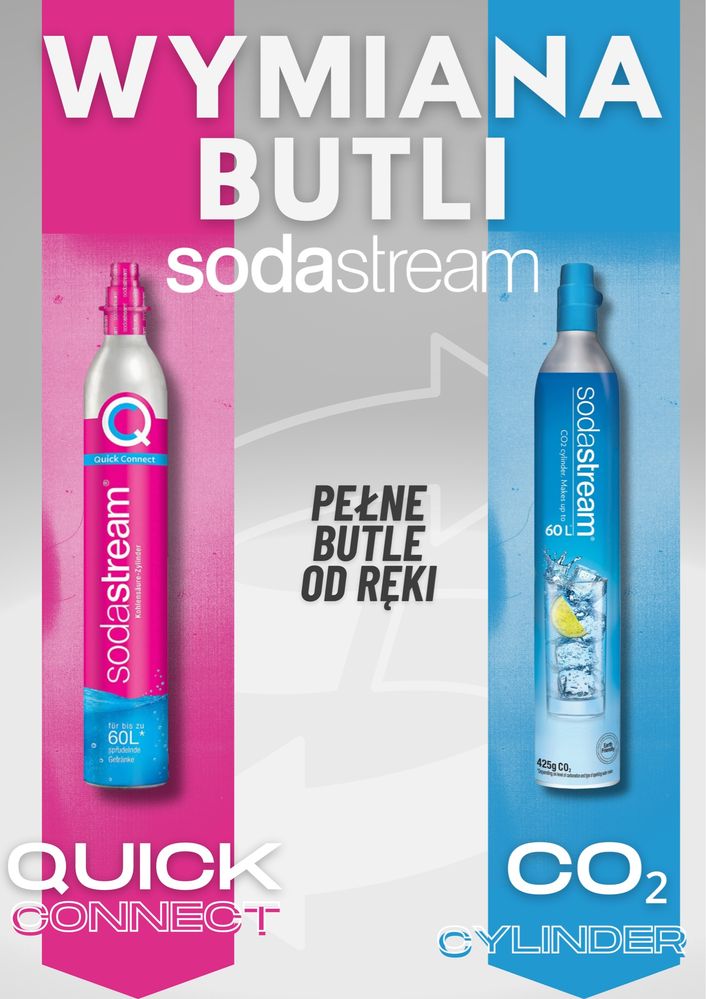 SodaStream napełnianie nabijanie butli co2 wymiana