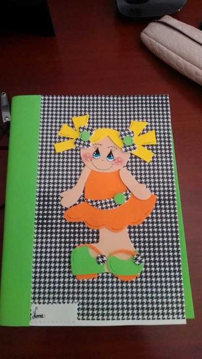 Caderno com protecção/ capa com boneca Brinquedos natal