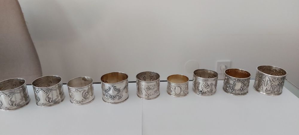 Argolas de guardanapo em Prata x 8 peças -Lote 300€ / Por 40€ unidade