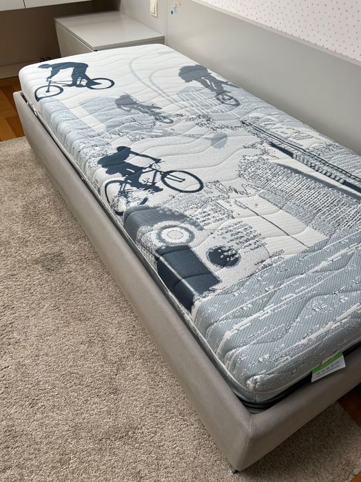 Łóżko tapicerowane NAP z materacem 90x200