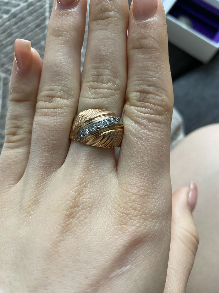 Золотое кольцо с брилиантами Чалма СССР